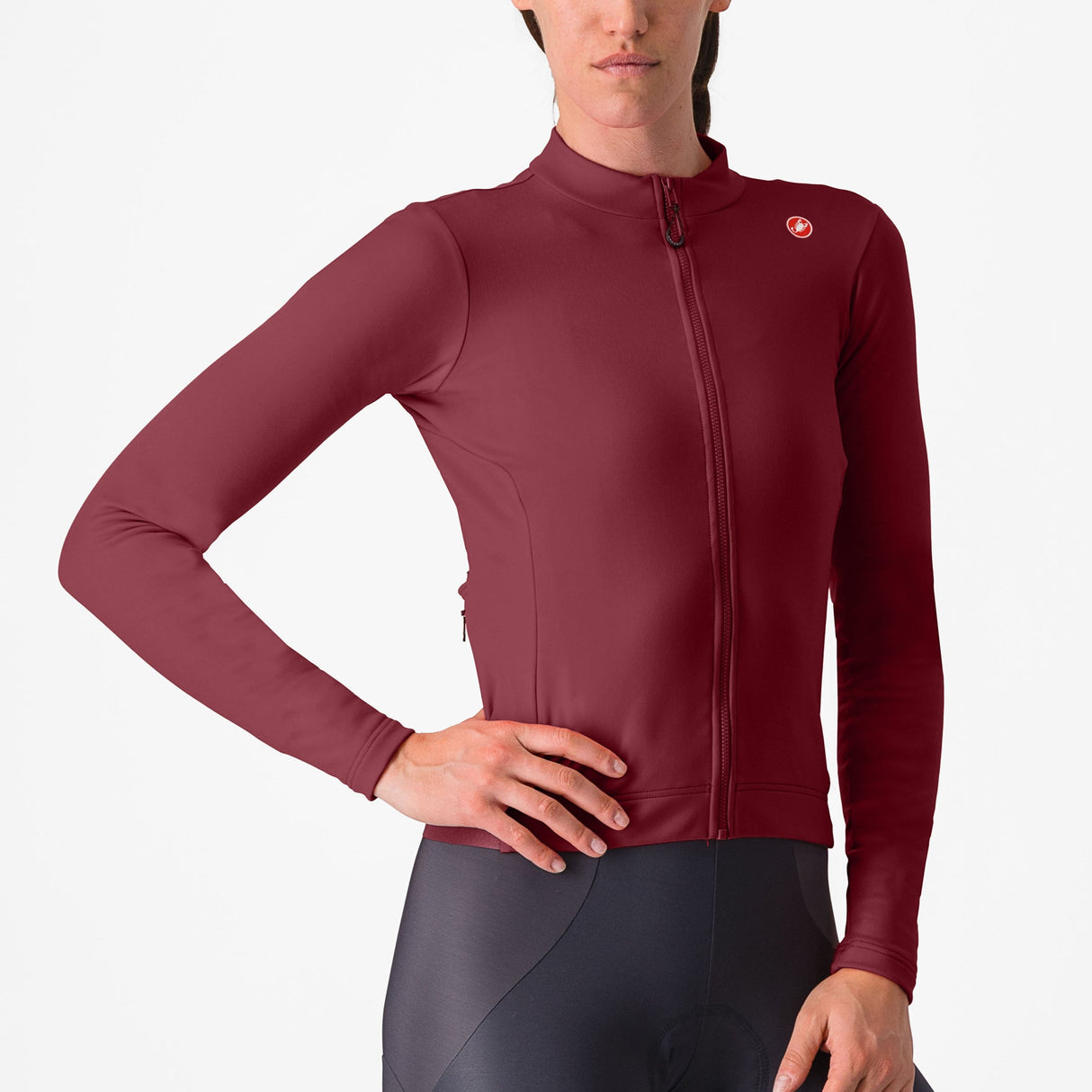 Maglia donna maniche lunghe Castelli Espresso Thermal - Bordeaux - F