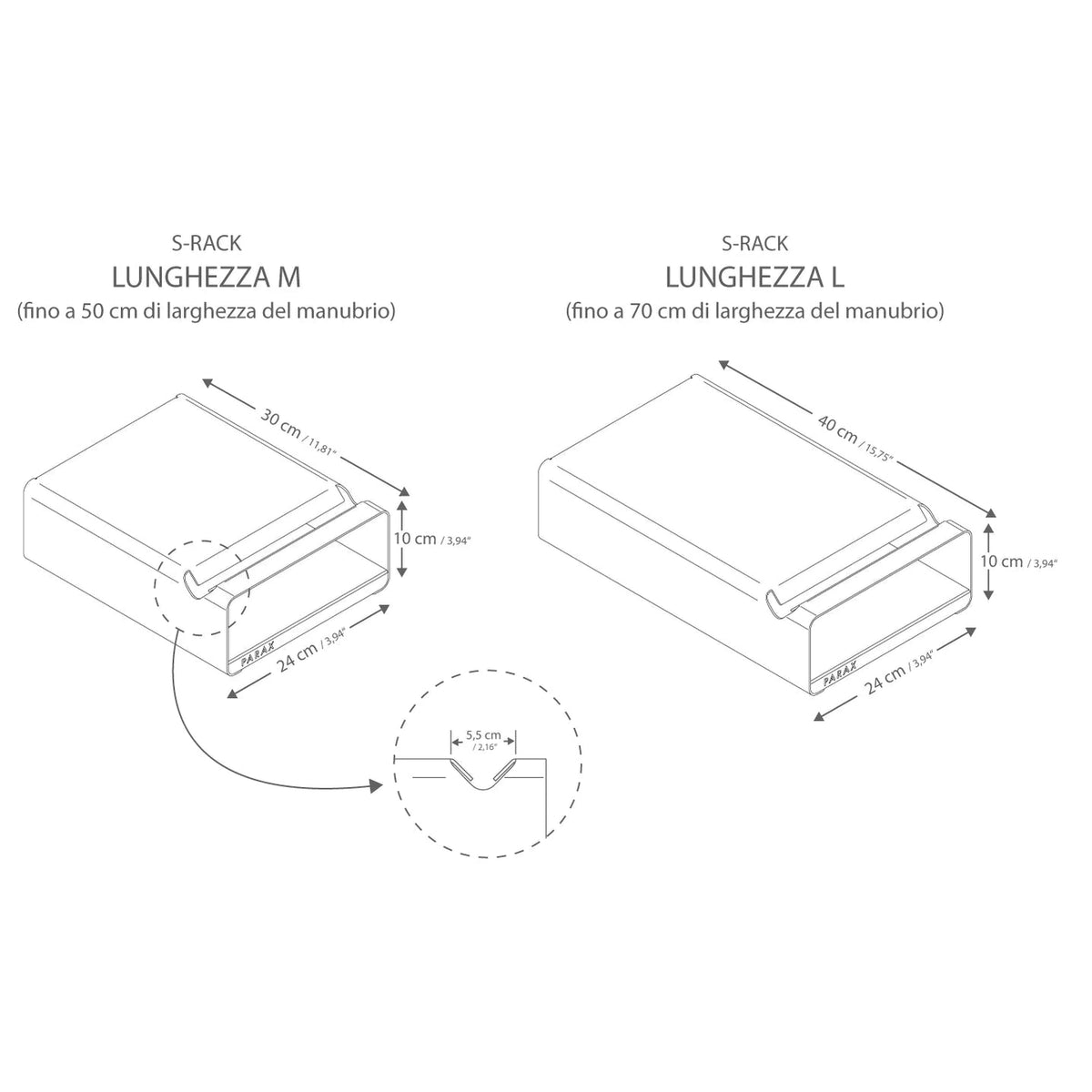 Appendibici parete Parax S-Rack M - Nero Parax