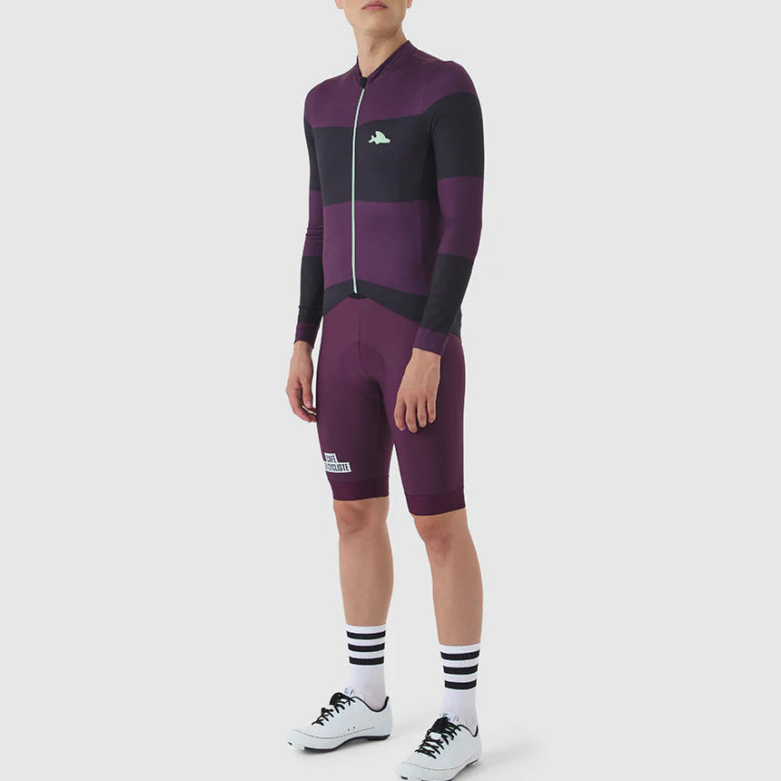 Maglia maniche lunghe Cafe du Cycliste Constance - Viola - E