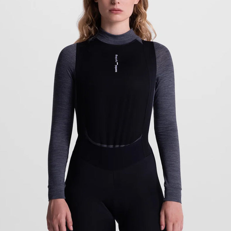 Maglia intima maniche lunghe Santini Power Shield RPM Wool - Nero
