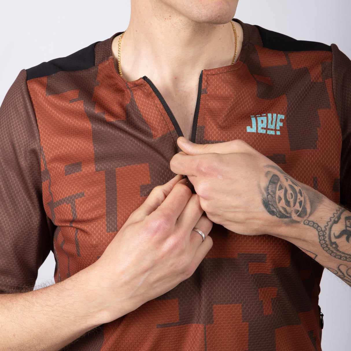 Maglia Jëuf Pro Gravel con zip - Marrone - H