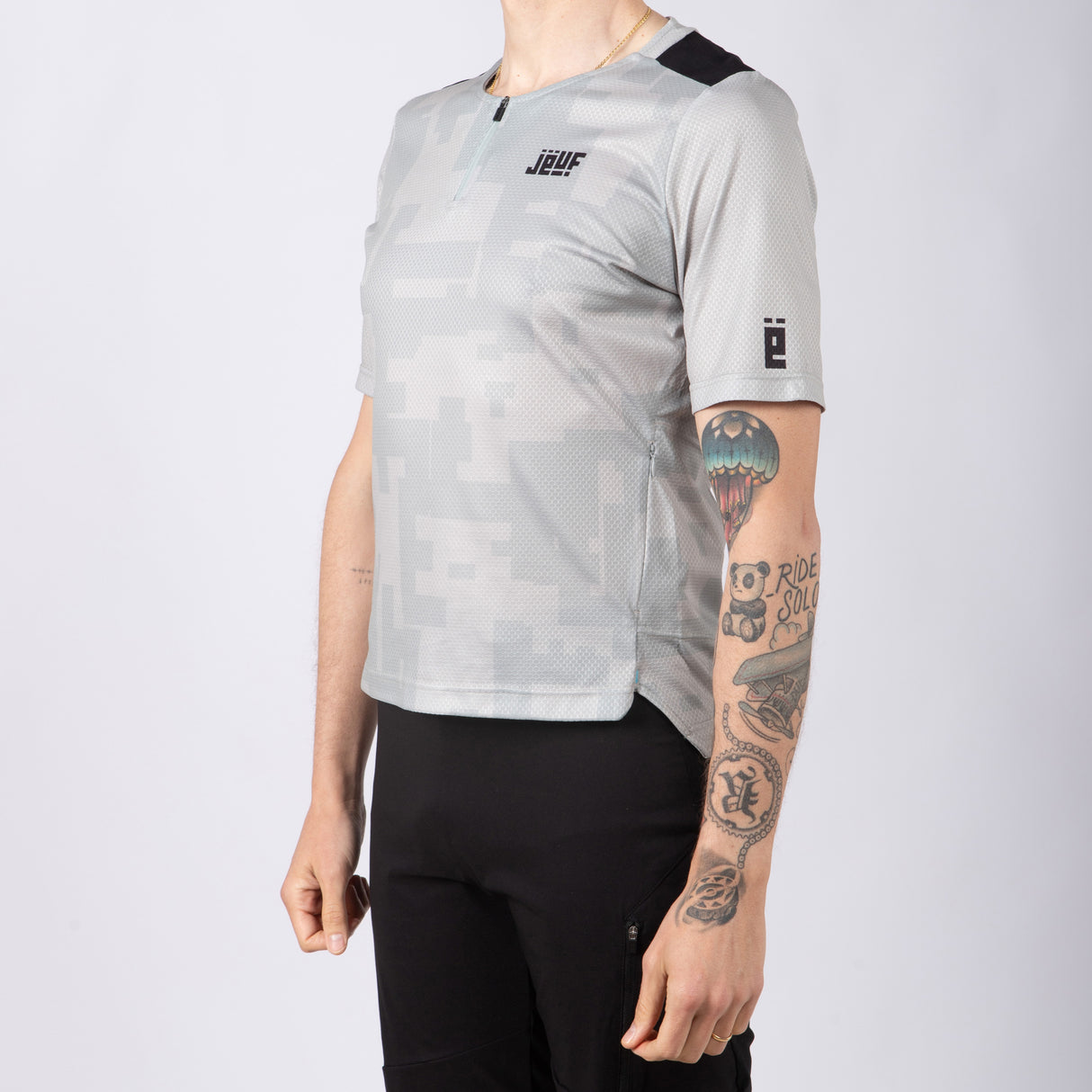 Maglia Jëuf Pro Gravel con zip - Grigio - H