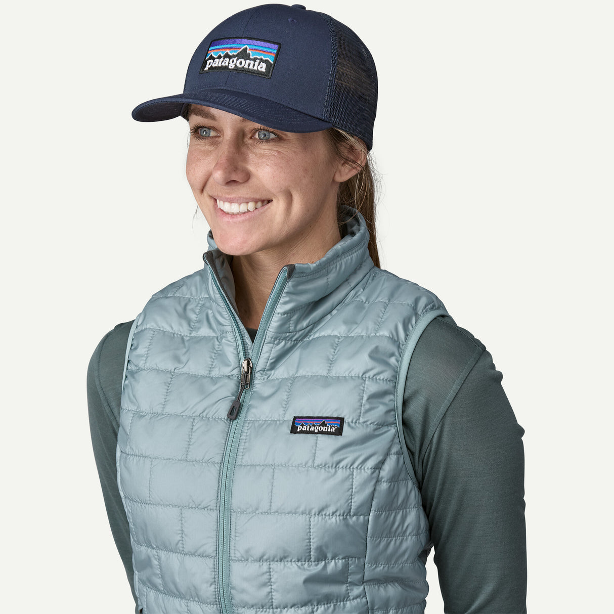 Cappellino Patagonia P-6 Logo Trucker - Blu Patagonia