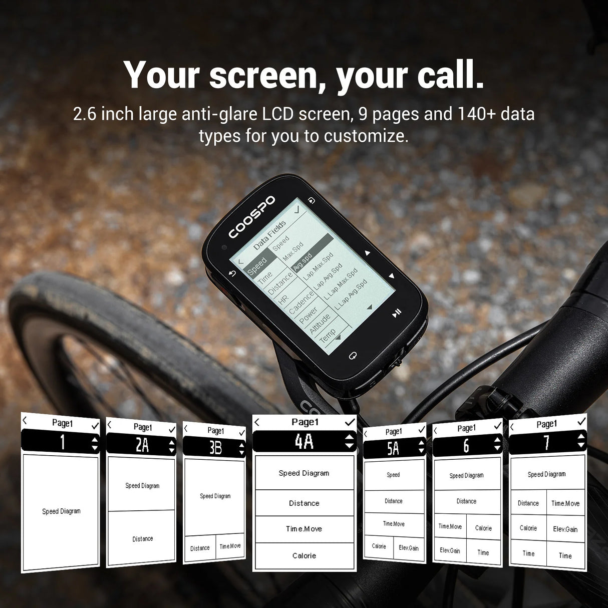 Coospo GPS CS500 Cycling Computer - Black