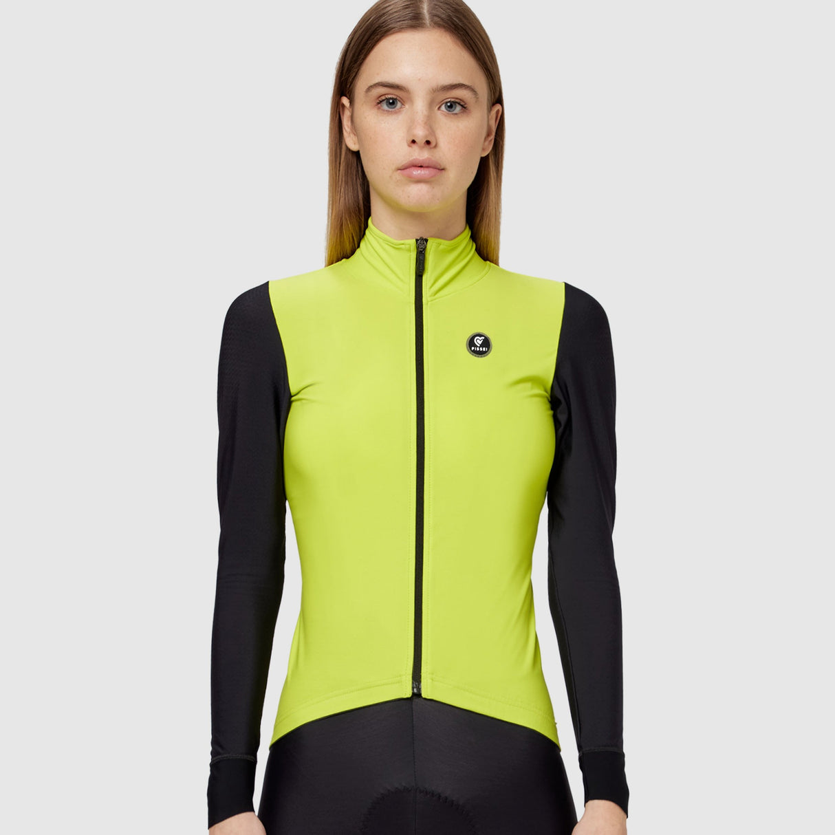 Maglia maniche lunghe donna Pissei Monviso - Lime nero - B