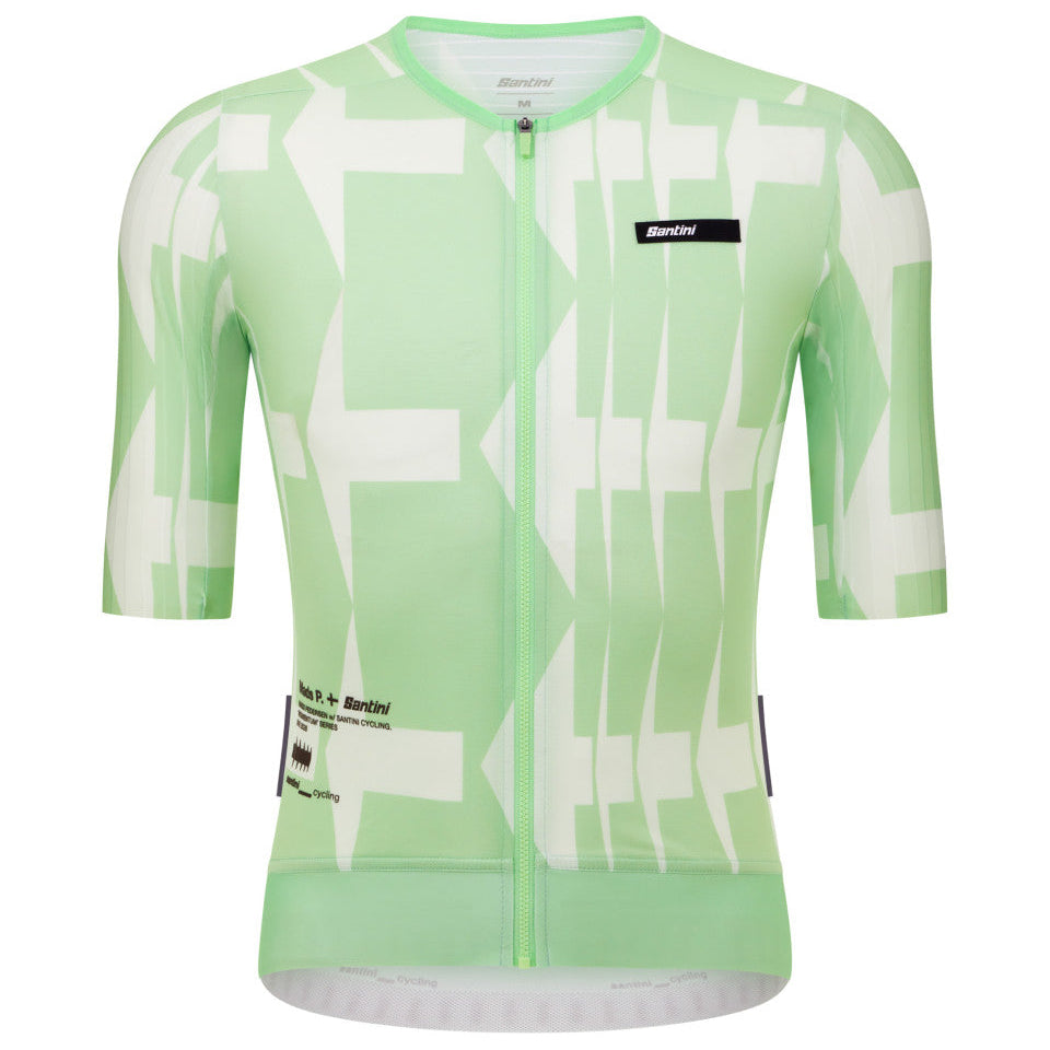 Maglia Santini Mads Pedersen Momentum Series - Verde bianco Santini