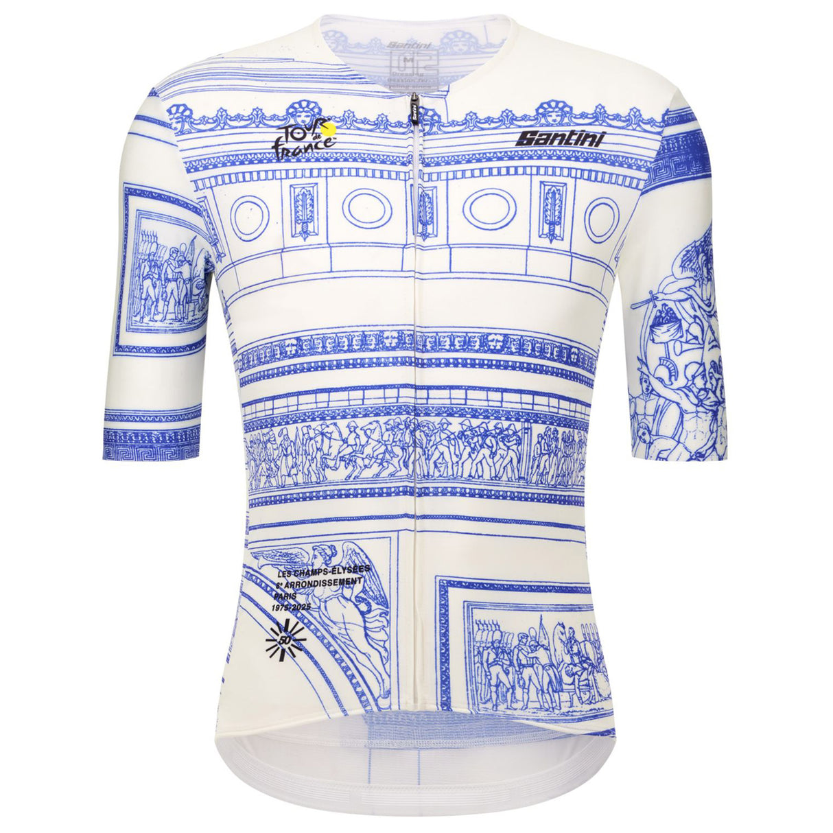 Maglia Santini Tour de France Arc de Triomphe - Bianco Santini