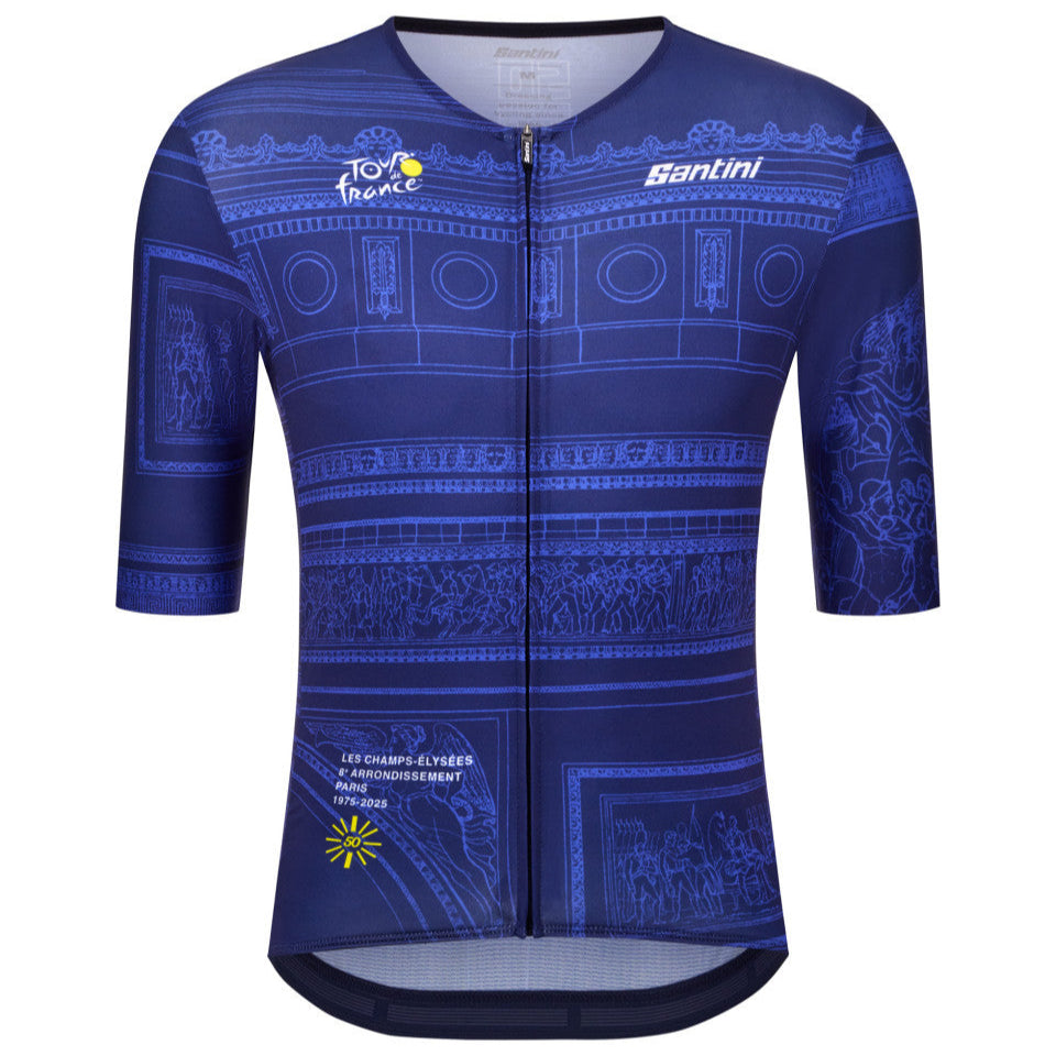 Maglia Santini Tour de France Arc de Triomphe - Blu Santini