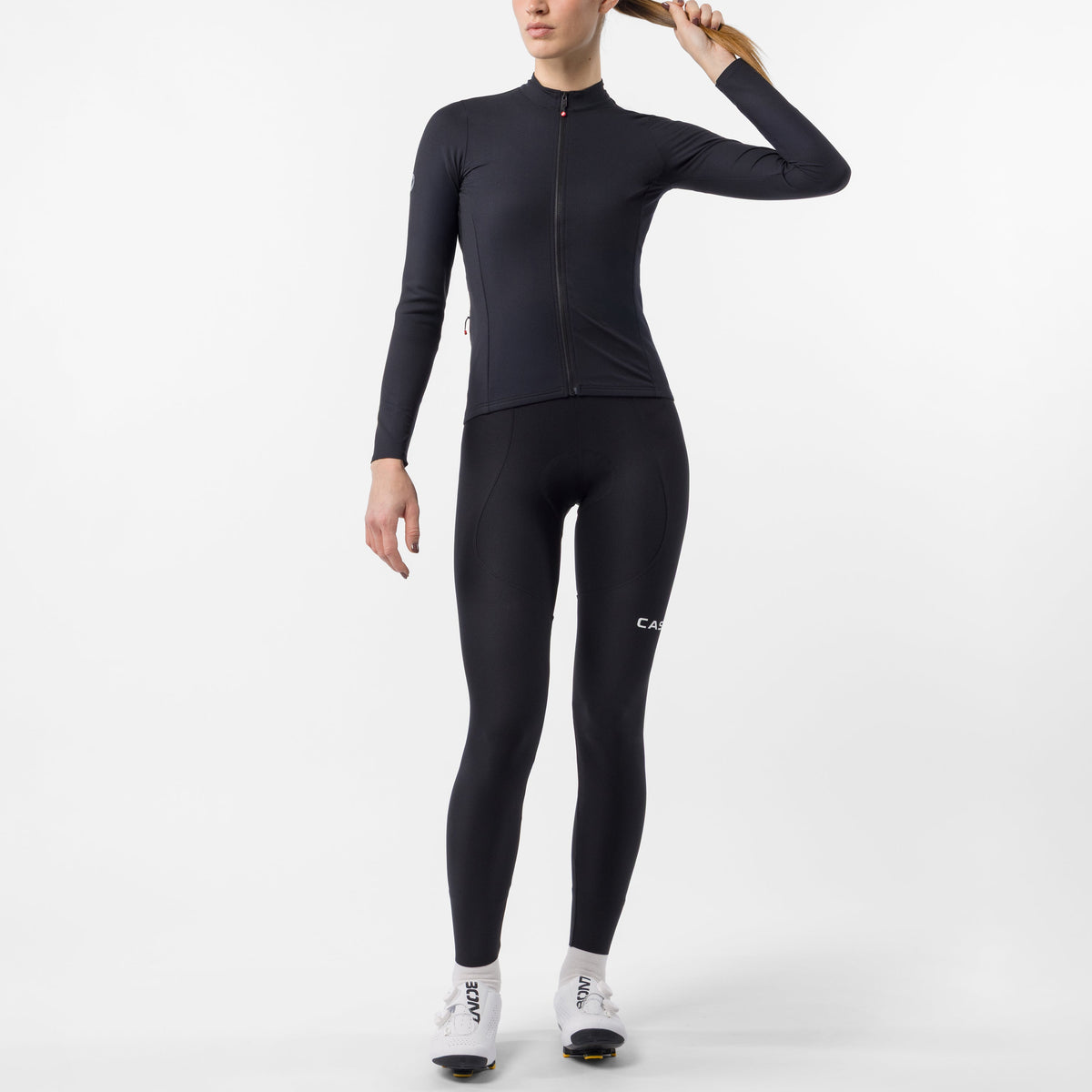 Maillot femme manches longues Castelli Thermowoven - Noir