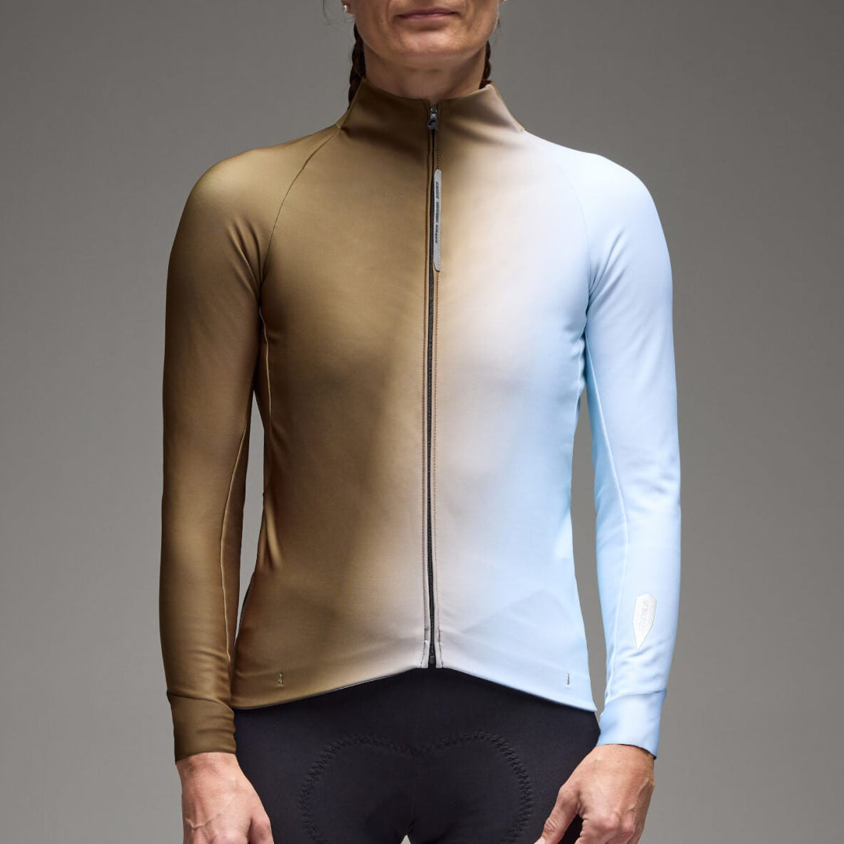 Maglia donna maniche lunghe Q36.5 Gregarius Hybrid Big Fade - Verde Q36.5