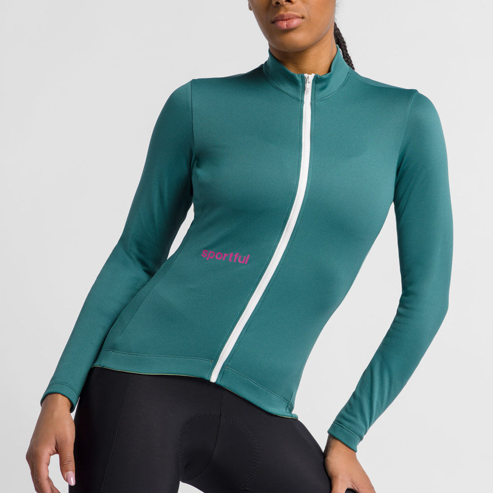 Maillot mujer de manga larga Sportful Classic Thermal - Verde oscuro