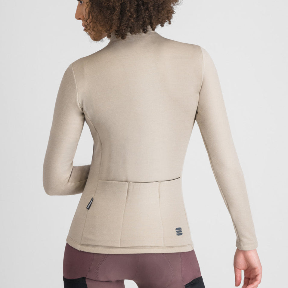 Maglia donna maniche lunghe Sportful Supergiara Wool - Beige Sportful