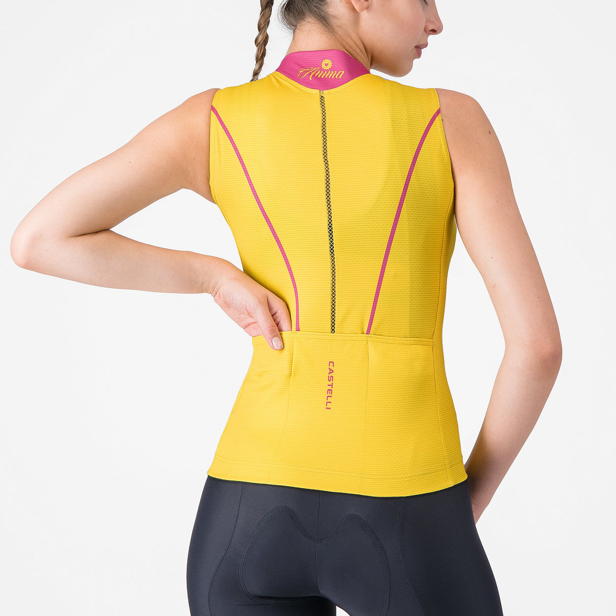 Maillot femme sans manches Castelli Anima Flow - Jaunes