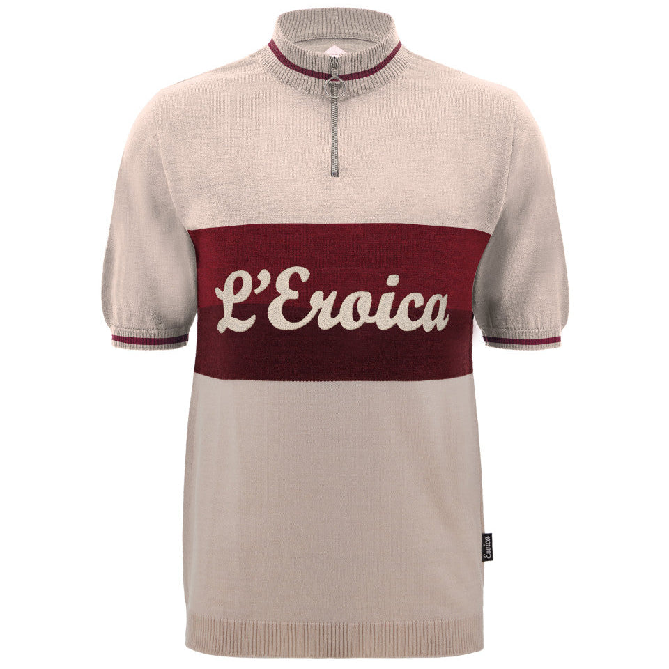 Santini Eroica Vino wool jersey - Beige