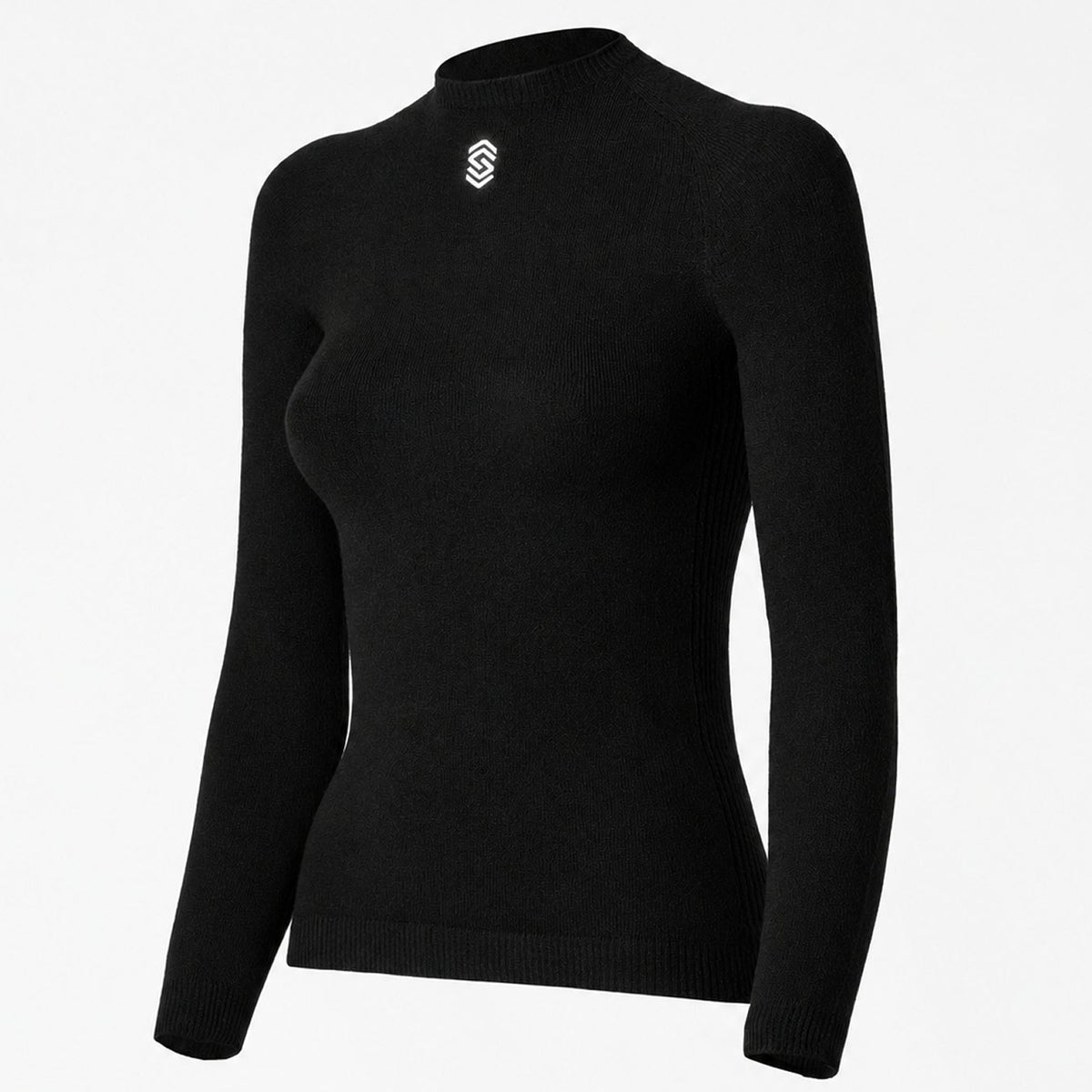 Maillot interior de manga larga Silverskin Core Warm cuello redondo - Negro