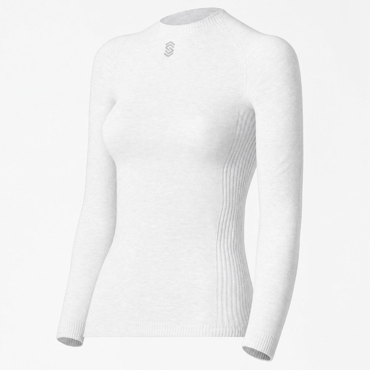 Maillot interior de manga larga Silverskin Pro Warm cuello redondo - Blanco