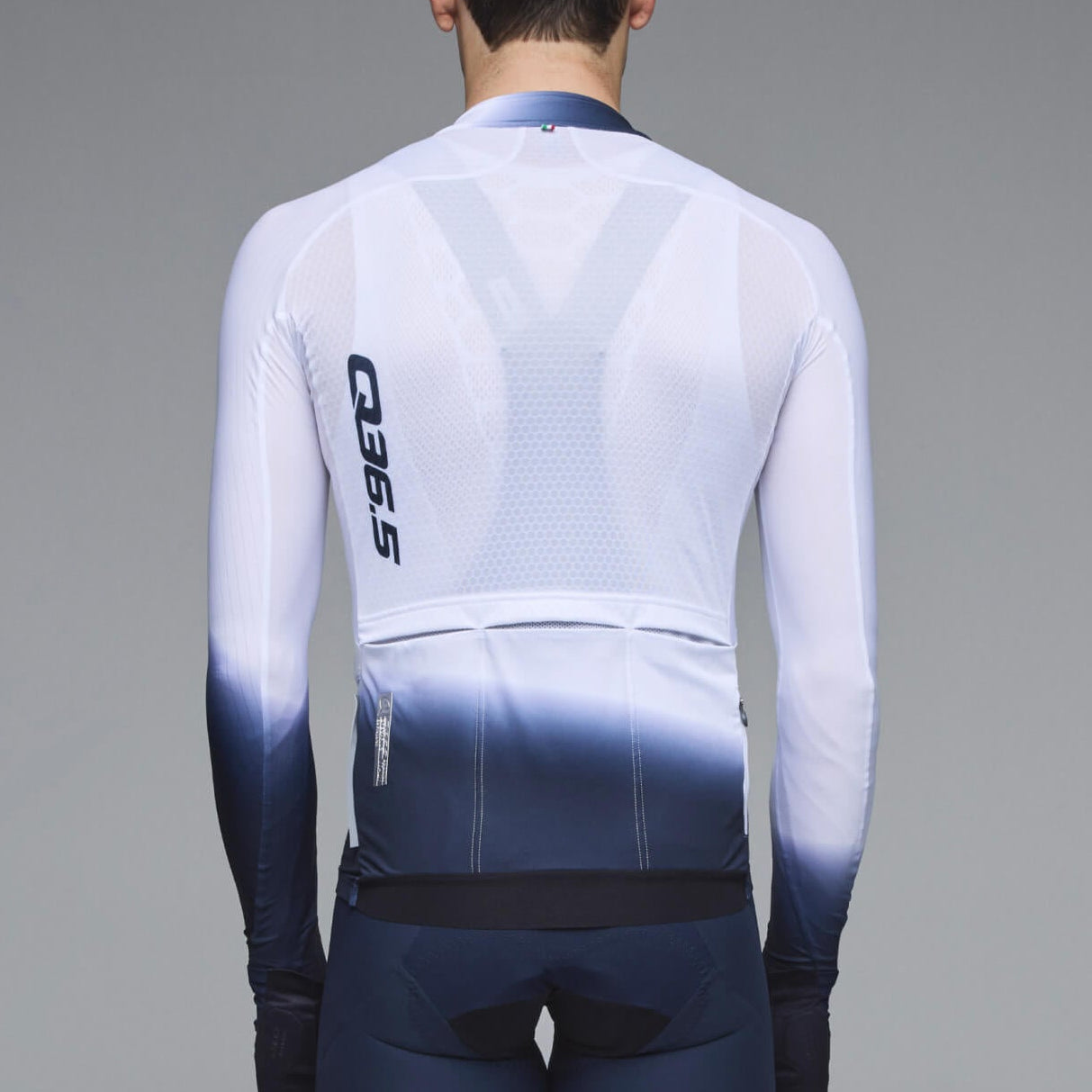 Maillot manga larga Q36.5 Gregarius Hybrid Light Collar Fade - Blanco