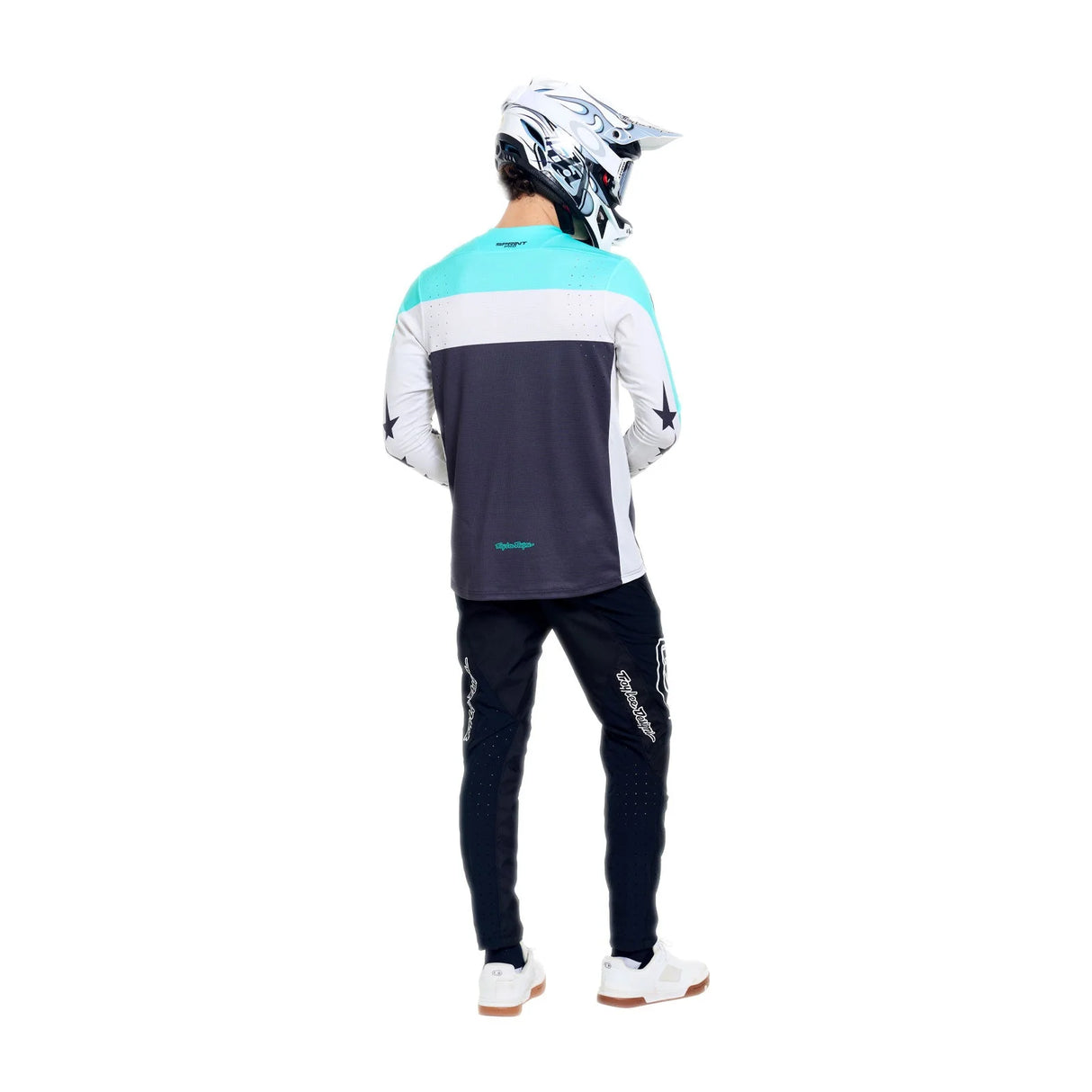 Maglia maniche lunghe Troy Lee Designs Yo Moto - Nero azzurro Troy Lee Designs