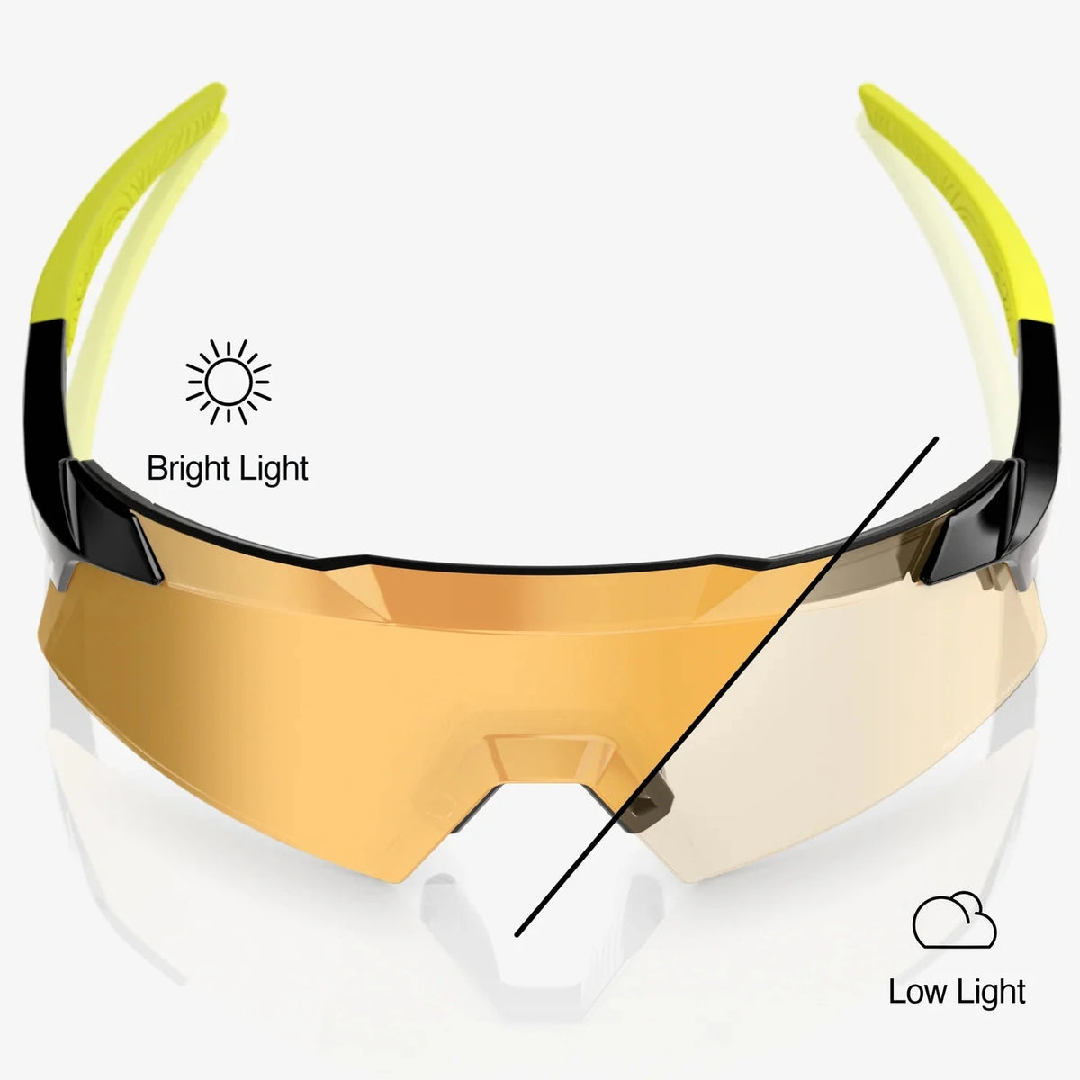 100% Aerocraft Brille - Gloss Metallic Black Gold Mirror Photochromic 100percent