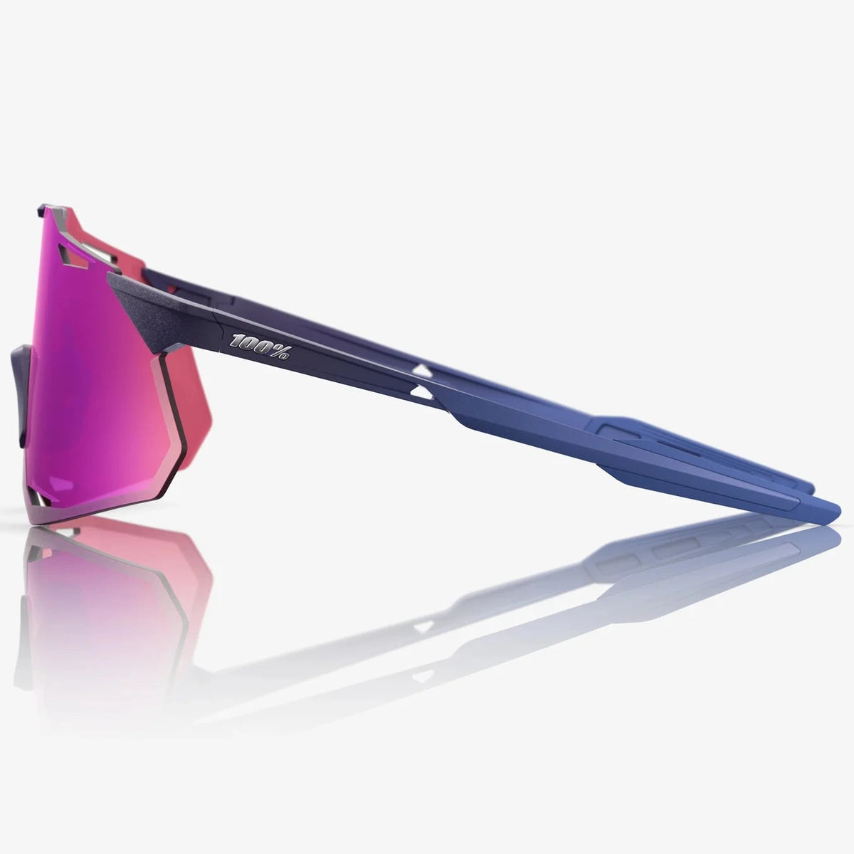 100% Hypercraft XS Brille – Satin Storm Metallic Purple Multilayer Mirror