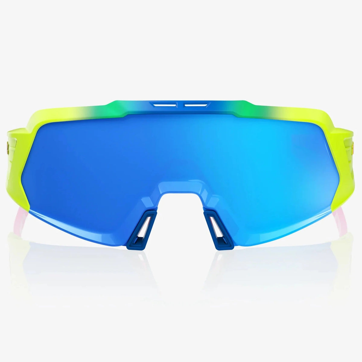 100% Korbin X Glasses - Satin Neon Blue Multilayer Mirror Lens