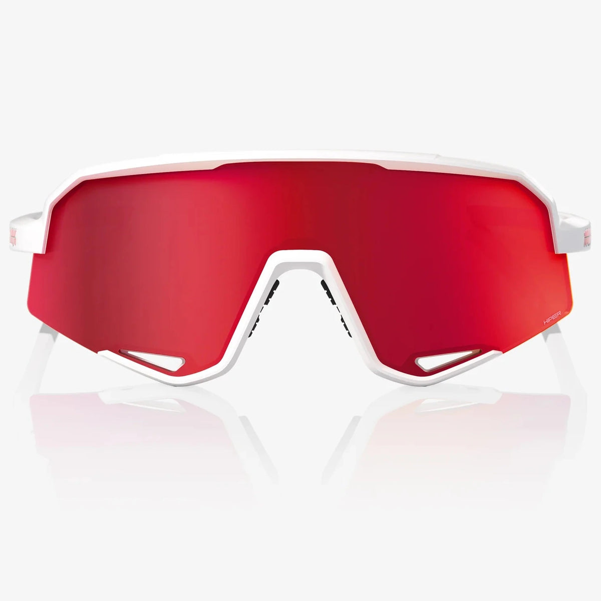 100% Slendale Glasses - Matte White HiPER Red ML Mirror
