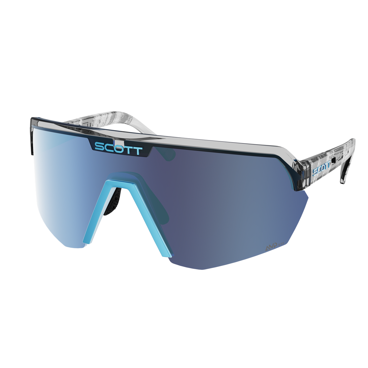 Occhiali Scott Sport Shield - Black Neon Blue Amp Beryl Blue Chrome Scott