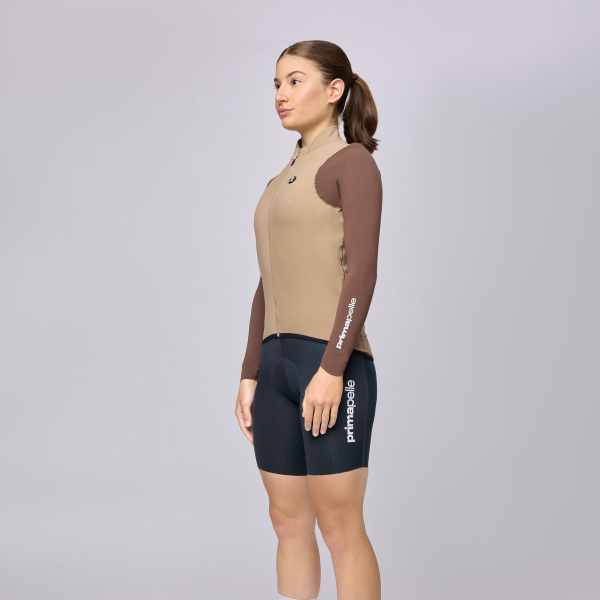 Maglia maniche lunghe Pissei Primapelle Bicolor - Argilla espresso