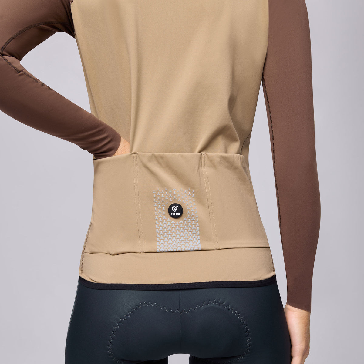 Maglia maniche lunghe Pissei Primapelle Bicolor - Argilla espresso