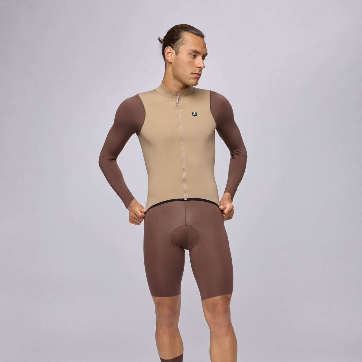 Maglia maniche lunghe Pissei Primapelle Bicolor - Argilla espresso