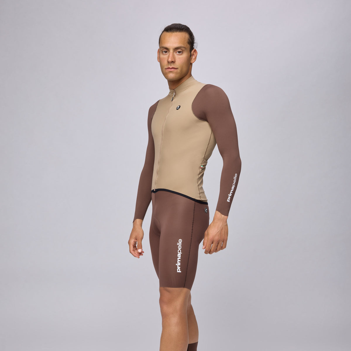 Maglia maniche lunghe Pissei Primapelle Bicolor - Argilla espresso