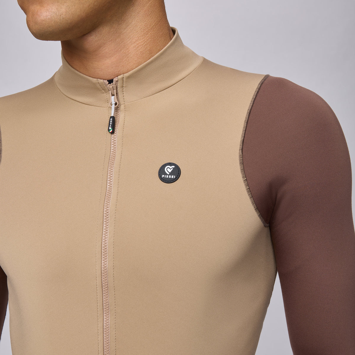 Maglia maniche lunghe Pissei Primapelle Bicolor - Argilla espresso