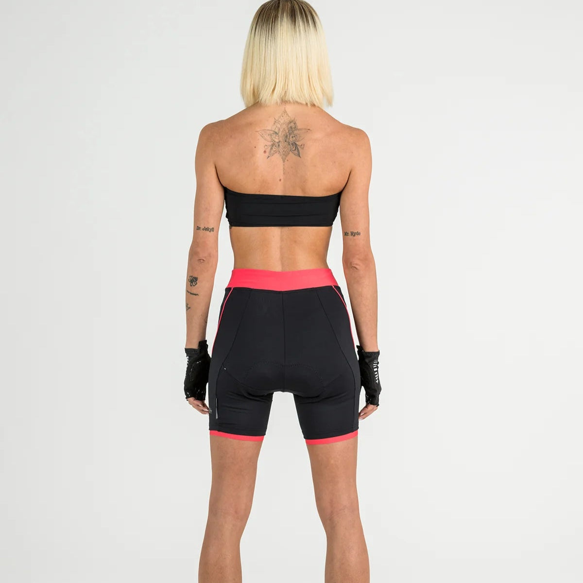 Pantaloncini donna Rh+ Pista - Nero rosa Zerorh