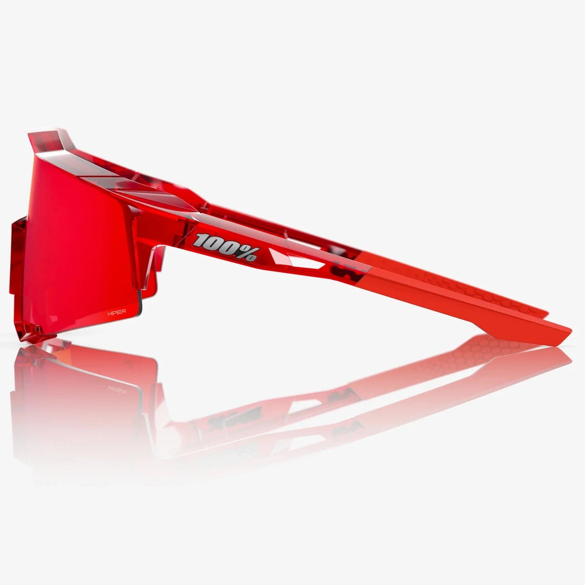 100% Speedcraft Sunglasses - MLB Authentic Polished Translucent Red HiPER® Fire Mirror