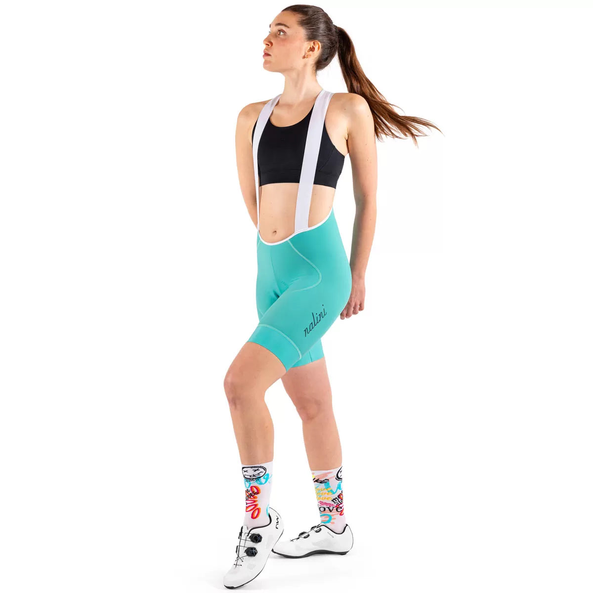 Nalini Thunder women bib shorts - Light blue