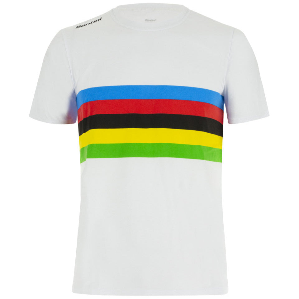 T-Shirt Santini UCI Campione del Mondo Iride - Bianco Santini