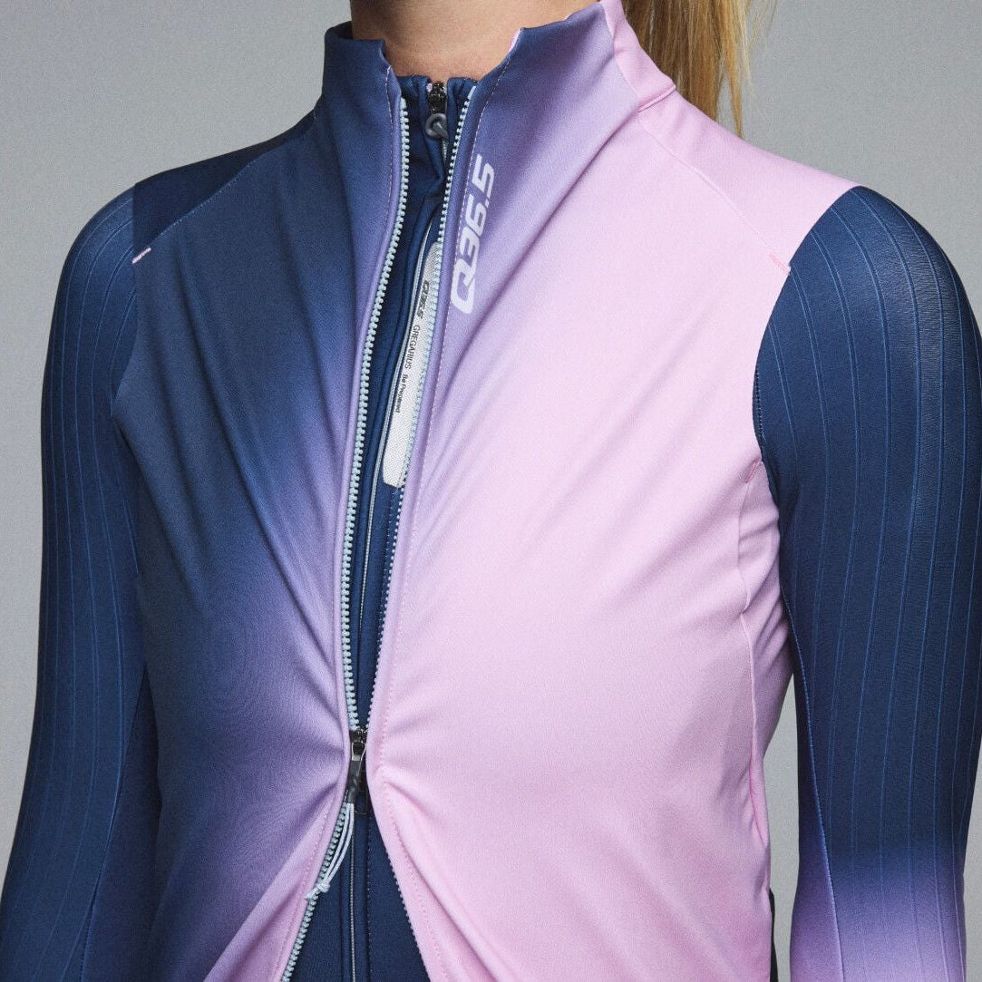 Weste damen Q36.5 Gregarius Hybrid Big Fade - Blau Rosa