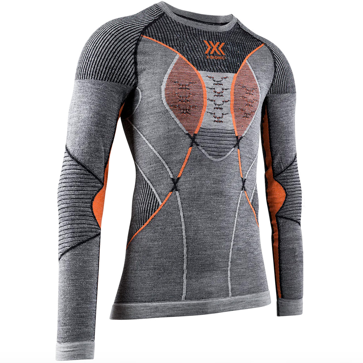 Maglia intima maniche lunghe X-Bionic Apani Merino 4.0 - Grigio arancio - A