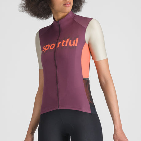 Maglia donna Sportful Supergiara Logo - Bordeaux - D