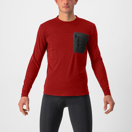 Maglia maniche lunghe Castelli Unlimited Merino - Rosso - O