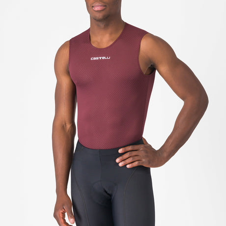 Maglia intima senza maniche Castelli Pro Mesh 2.0 - Bordeaux scuro - O