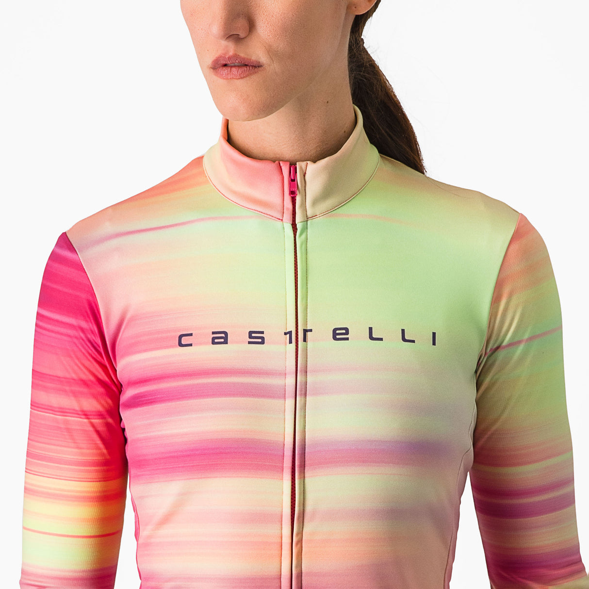Maglia donna maniche lunghe Castelli Phase - Rosa - M