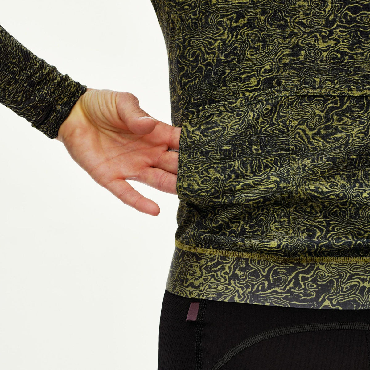 Langarm-Trikot damen Pas Normal Studios Essential Light AOP Grain - Grün