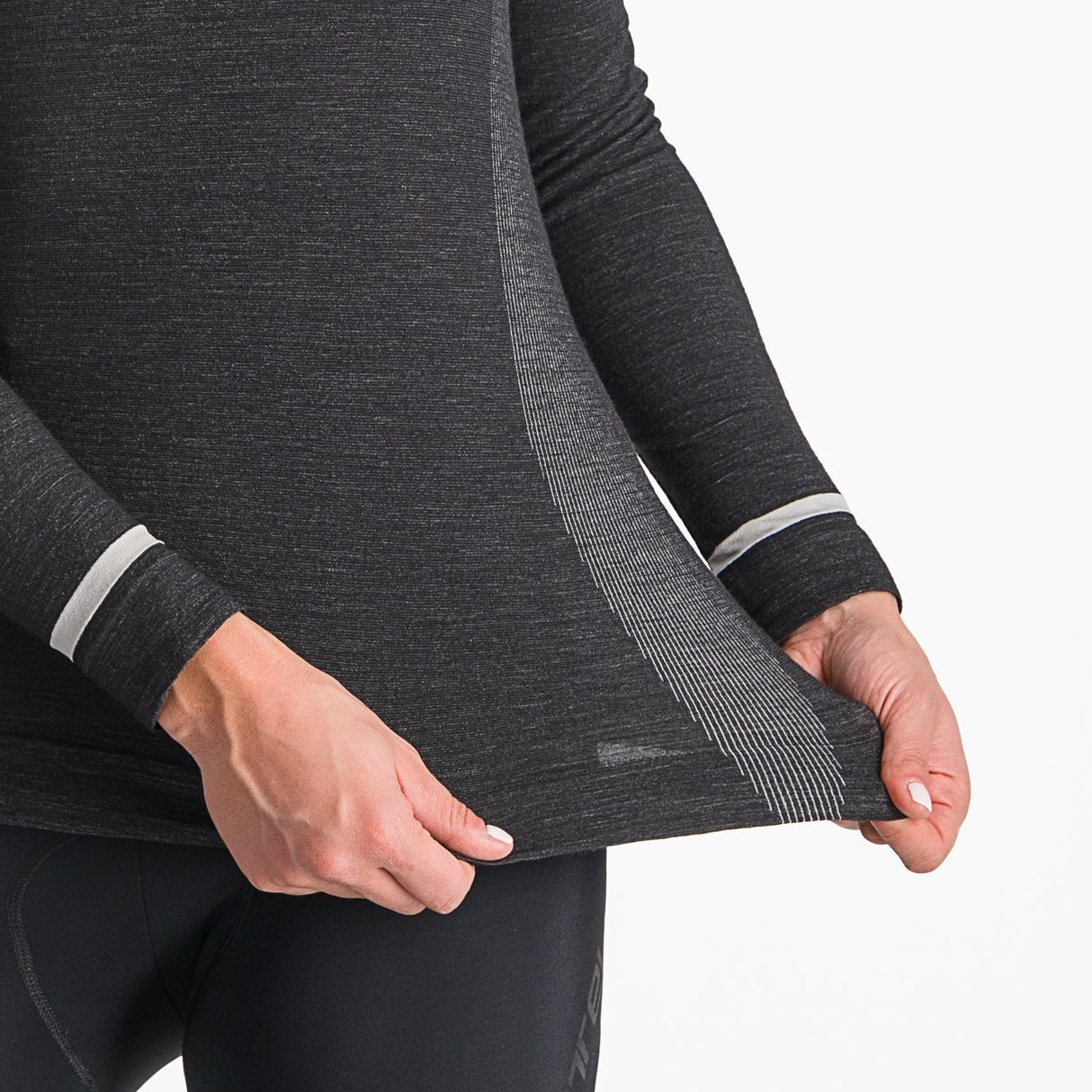 Maglia intima maniche lunghe donna Castelli Merino Seamless - Nero - I