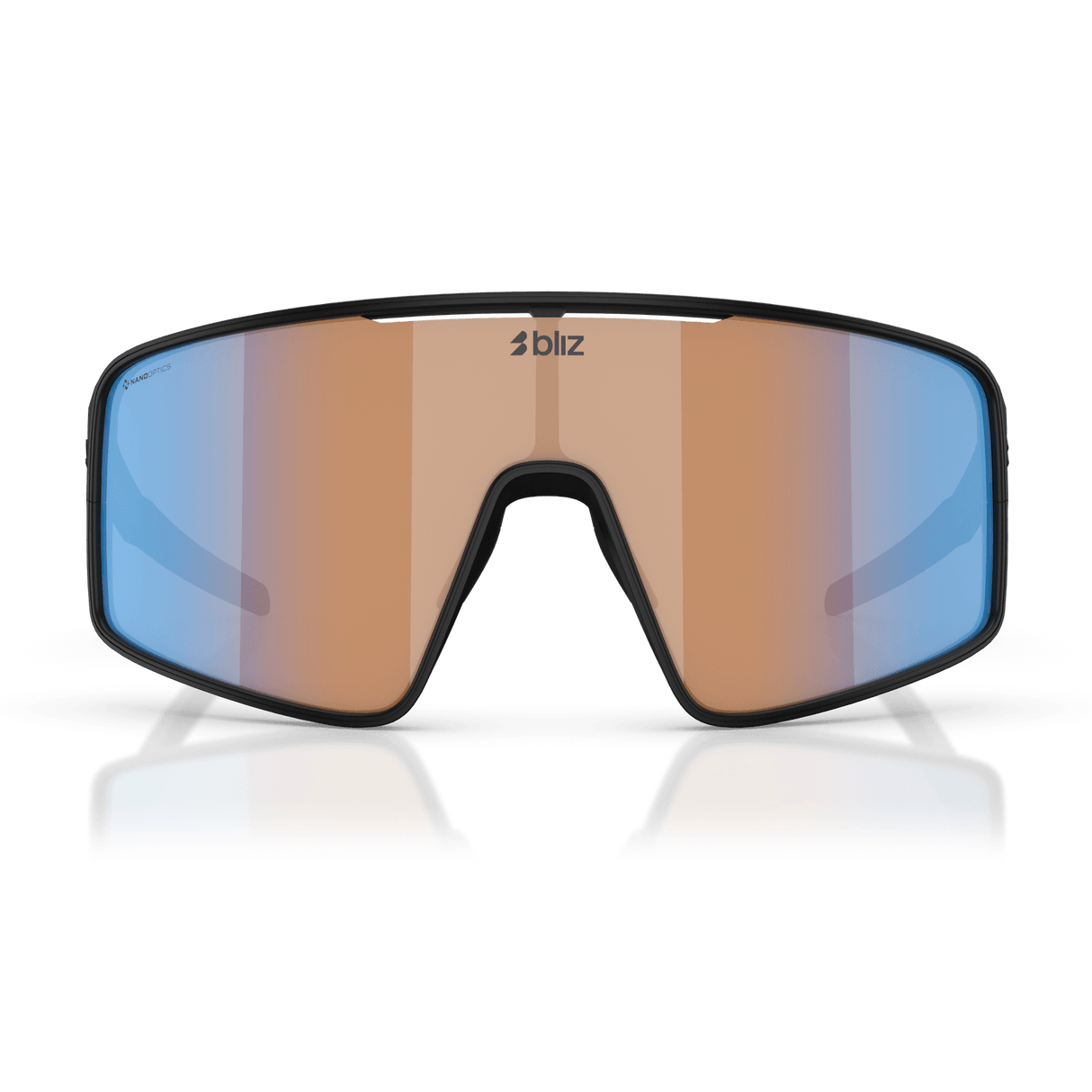 Occhiali Bliz P001 - Matt Black Coral-Orange Mirror Blue - L