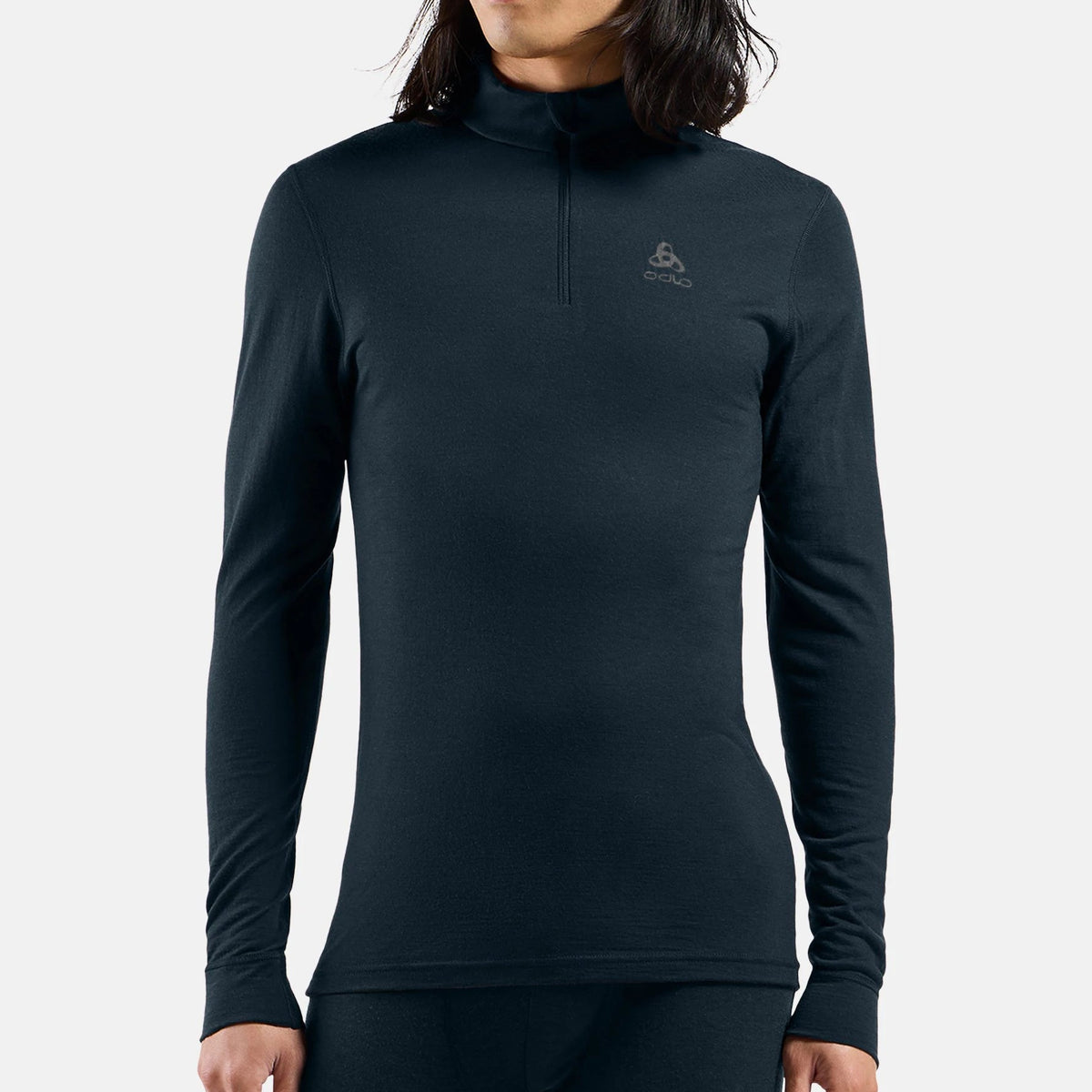 Odlo Merino 200 Zip Langarm-Funktionsunterhemd - Schwarz