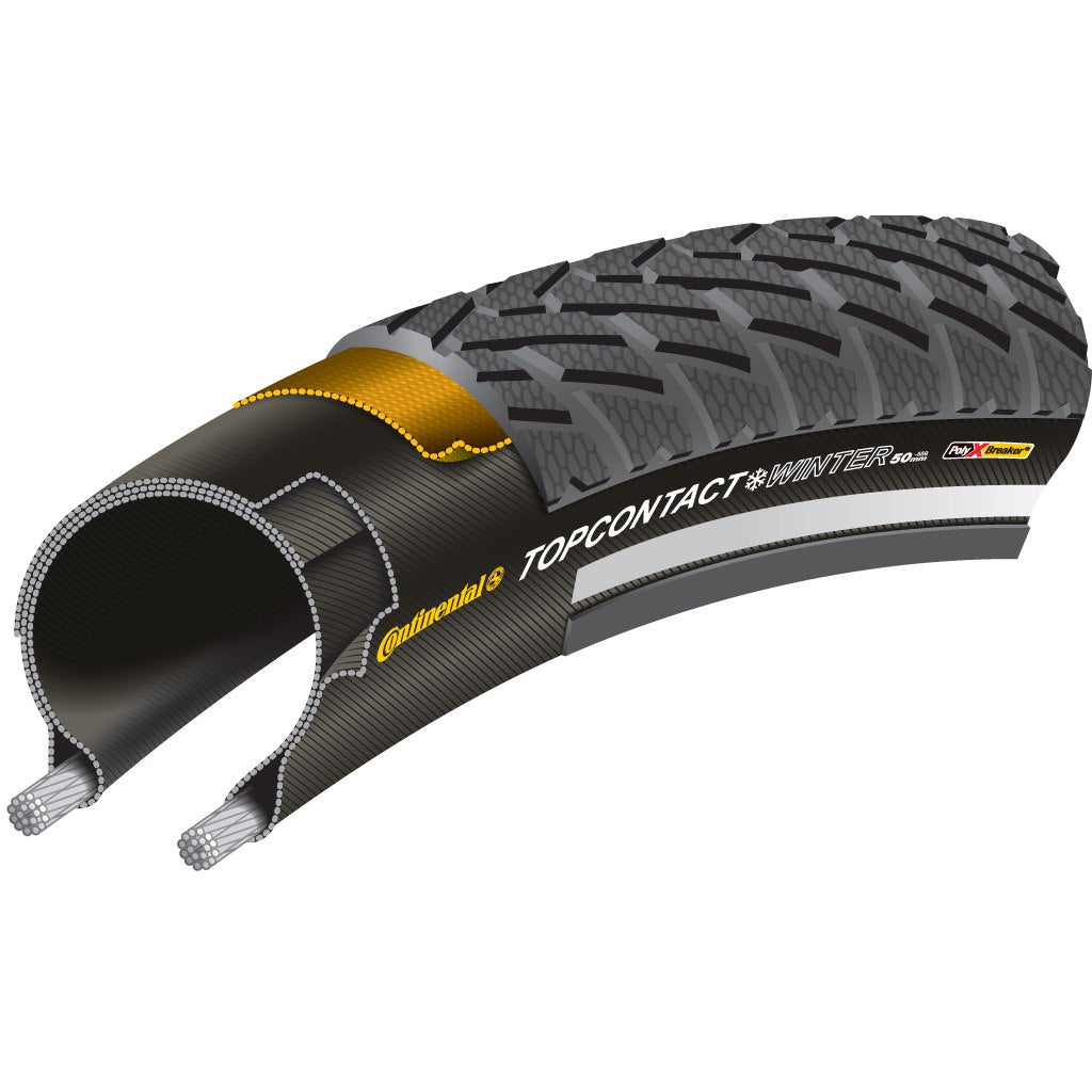 Faltreifen Continental Top Contact Winter 2 Premium 700 x 42 - Schwarz
