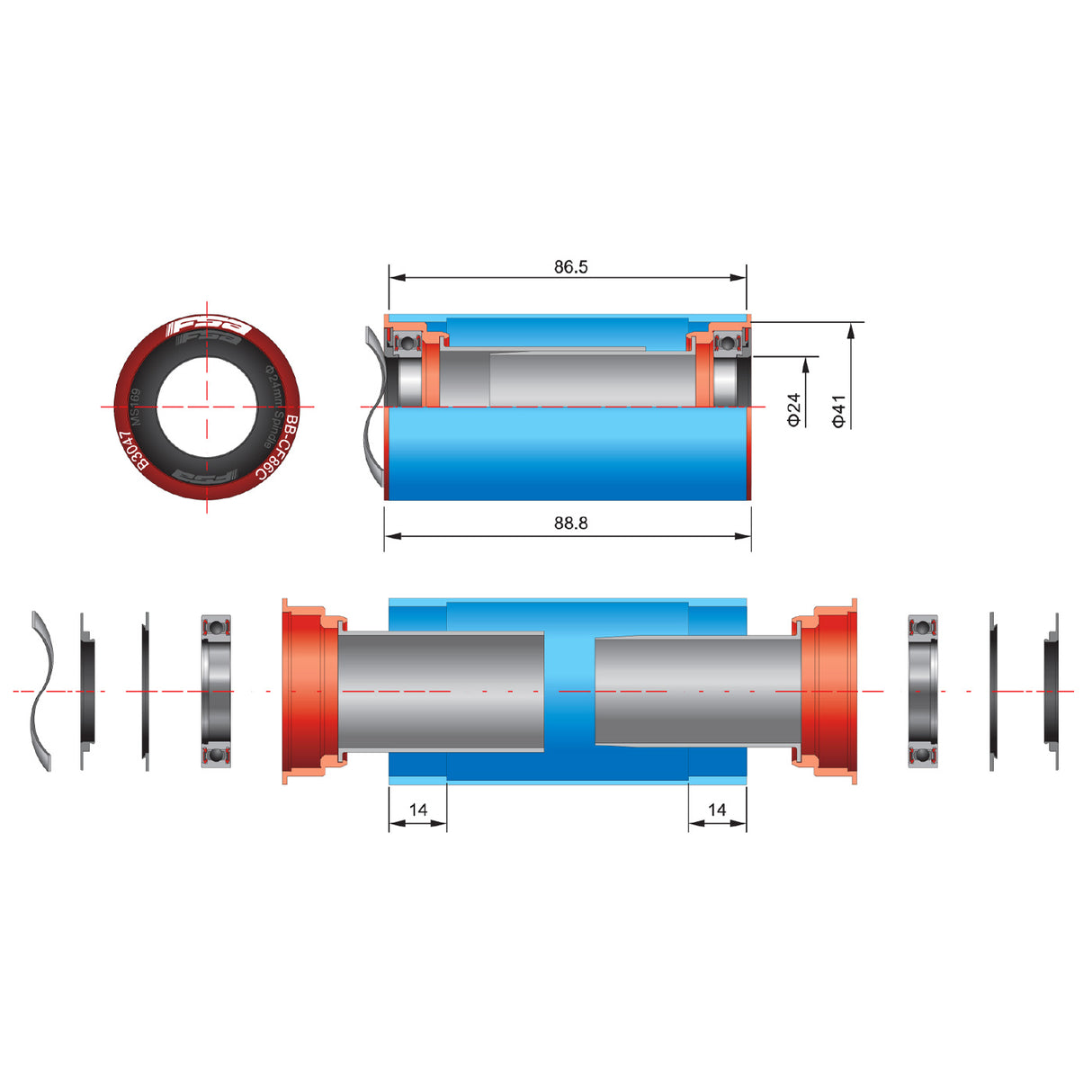Movimento Centrale FSA press fit - BB86 - G