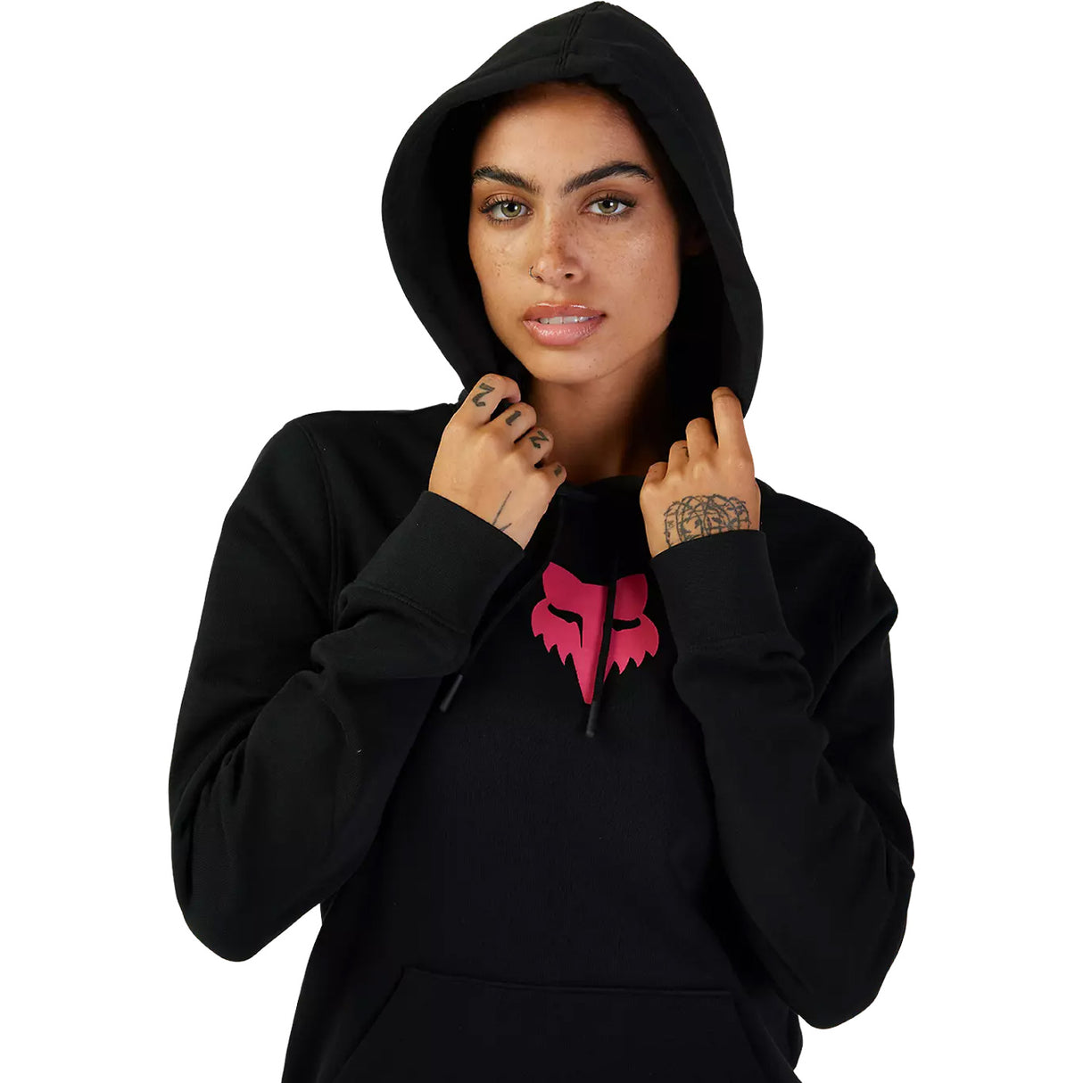 Felpa donna Fox Head - Nero rosa - D