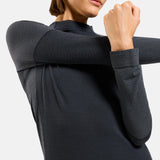 Maillot sous-vêtement femme manches longues Odlo Seamless Performance Wool - Noir